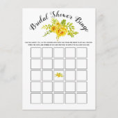 Gele bloemen vrijgezellenfeest bingo spel kaart (Voorkant)