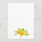 Gele bloemen vrijgezellenfeest bingo spel kaart (Achterkant)