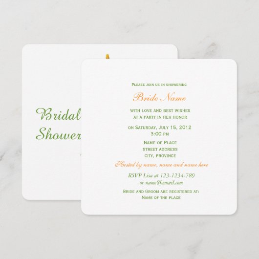  gele bloemen vrijgezellenfeest kaart (Voorkant / Achterkant)