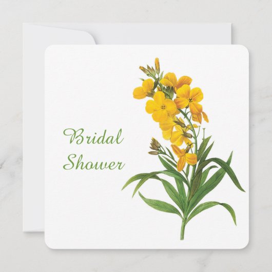  gele bloemen vrijgezellenfeest kaart (Achterkant)