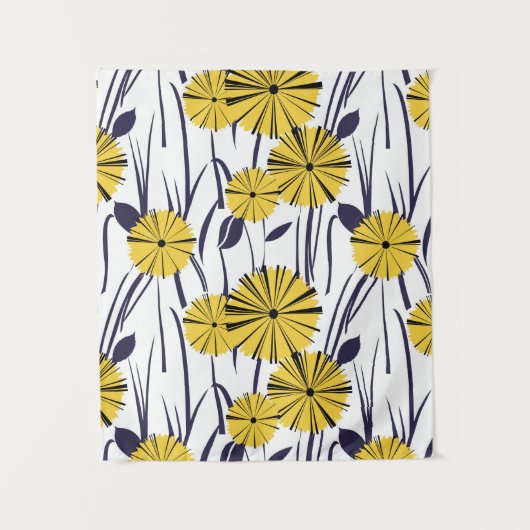 Gele bloemen wandkleed (Voorkant)