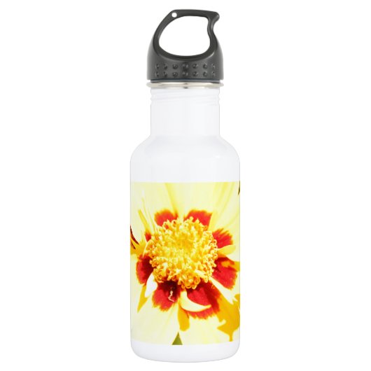 Gele Bloemen Waterfles (Voorkant)