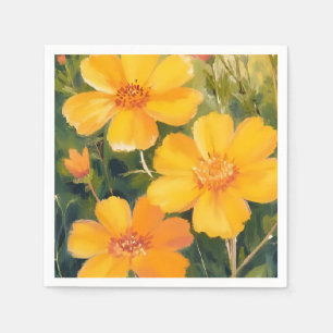 Gele Bloemen Waterverf Bloemveld Servet