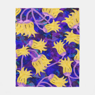 Gele bloemen waterverf naadloos patroon fleece deken