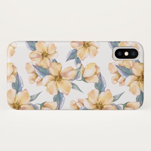 Gele bloemen. Waterverf tuin 2 Case-Mate iPhone Case (Achterkant (horizontaal))