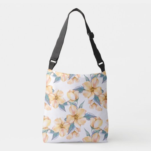 Gele bloemen. Waterverf tuin 2 Crossbody Tas (Voorkant)