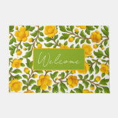 Gele Bloemen Welkom Ontwerp Deurmat (Voorkant)
