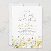 Gele Bloemen Wildflower Bruids Douche Uitnodiging (Voorkant)