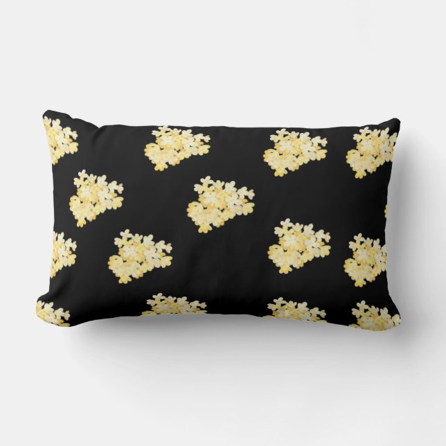 Gele Bloemen Worp Kussen (Voorkant)