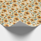 Gele Bloemen Zonnebloemen Cadeaupapier (Hoek)