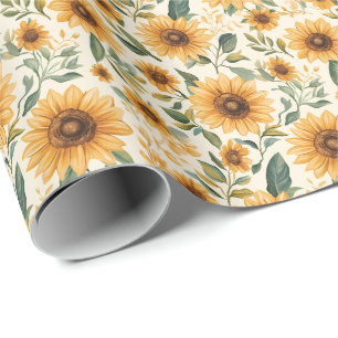 Gele Bloemen Zonnebloemen Cadeaupapier