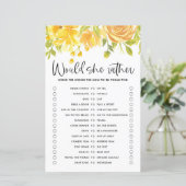 Gele Bloemen Zou Ze Liever Baby Shower Spel (Staand voorkant)