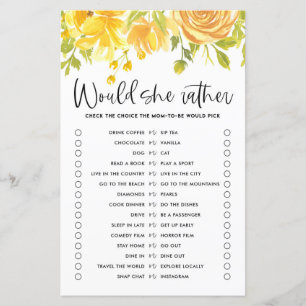 Gele bloemen zouden een Baby shower zijn