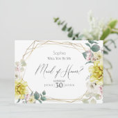 Gele bloemen zullen je zijn mijn dienstmeisje van  kaart (Staand voorkant)