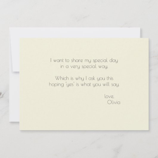 Gele bloemen zullen je zijn mijn dienstmeisje van  kaart (Achterkant)