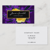 Gele bloemen, zwarte en Paarse bloemen Visitekaartje (Voorkant / Achterkant)