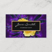 Gele bloemen, zwarte en Paarse bloemen Visitekaartje (Voorkant)