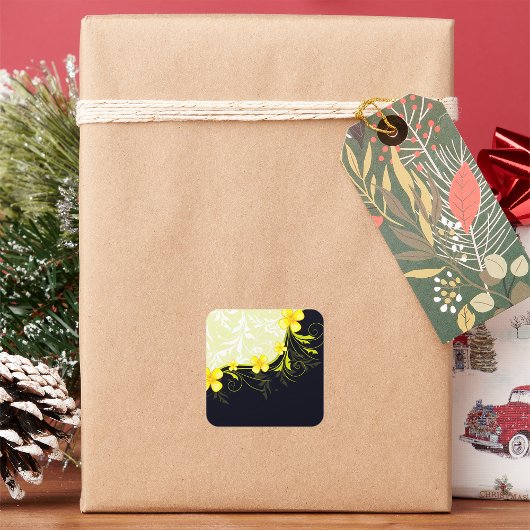 Gele bloemenachtergrond Stickers