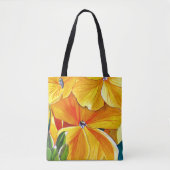 Gele bloemenbloem waterverf tote bag (Voorkant)