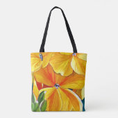 Gele bloemenbloem waterverf tote bag (Achterkant)