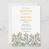 Gele Bloemenbloesem Bruidsdouche uitnodiging (Voorkant)