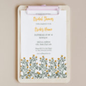 Gele Bloemenbloesem Bruidsdouche uitnodiging