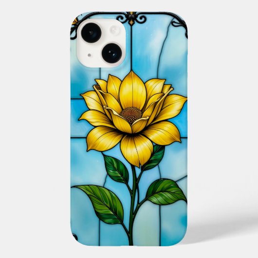 Gele bloemendagelijkse telefoonbeschermingsstijl Case-Mate iPhone case (Achterkant)