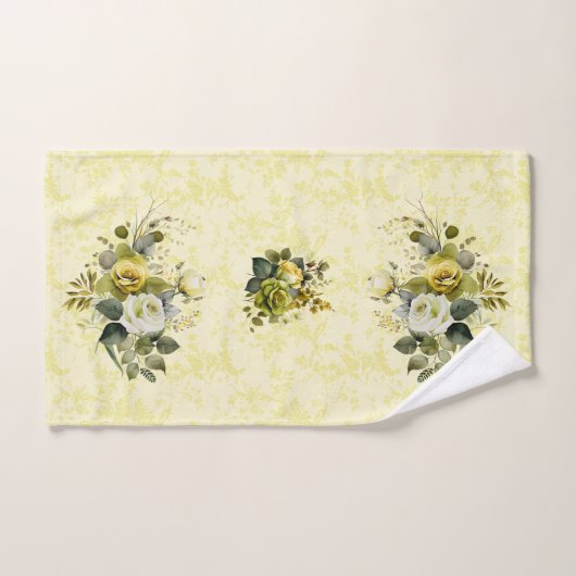  gele bloemendamast handdoek set (Handdoek)