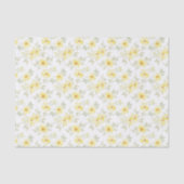 Gele bloemendecoupe tissuepapier, bloemen tissuepapier (Voorkant)