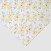 Gele bloemendecoupe tissuepapier, bloemen tissuepapier (Detail)