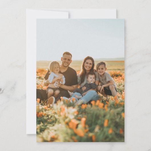 Gele bloemendeur We hebben verplaatst Foto Verplaa Aankondiging (Achterkant)