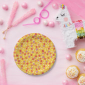 Gele bloemenditsy picknickfeest papieren bord (Feest)