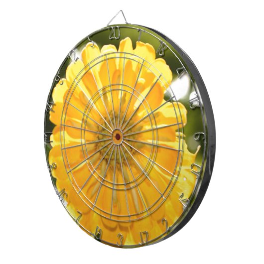 Gele bloemengele bloem gele madeliefje dartbord (Voorkant Rechts)
