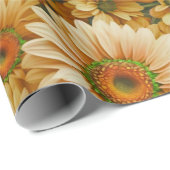 Gele bloemengele zonnebloem gele madeliefjes cadeaupapier (Rol Hoek)