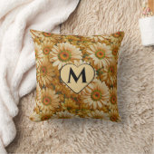 Gele bloemengele zonnebloem gele madeliefjes kussen (Deken)