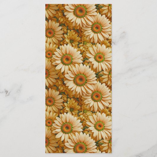 Gele bloemengele zonnebloem gele madeliefjes menu (Achterkant)