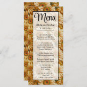 Gele bloemengele zonnebloem gele madeliefjes menu (Voorkant / Achterkant)