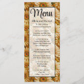 Gele bloemengele zonnebloem gele madeliefjes menu (Voorkant)