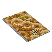 Gele bloemengele zonnebloem gele madeliefjes notitieboek (Rechterzijde)