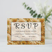 Gele bloemengele zonnebloem gele madeliefjes RSVP kaartje (Staand voorkant)