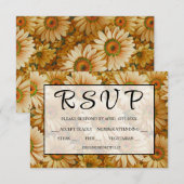 Gele bloemengele zonnebloem gele madeliefjes RSVP kaartje (Voorkant / Achterkant)