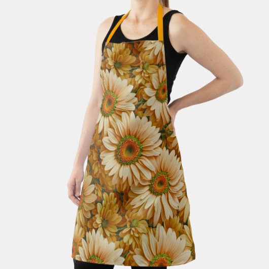 Gele bloemengele zonnebloem gele madeliefjes schort (Insitu)