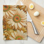 Gele bloemengele zonnebloem gele madeliefjes theedoek (Quarter Fold)