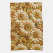 Gele bloemengele zonnebloem gele madeliefjes theedoek (Verticaal)