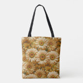 Gele bloemengele zonnebloem gele madeliefjes tote bag (Achterkant)