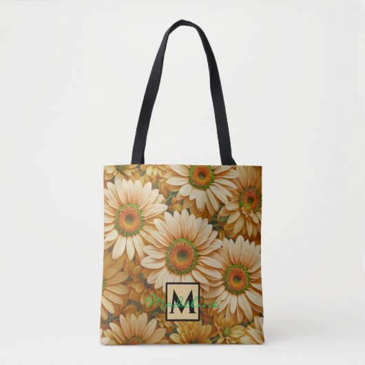 Gele bloemengele zonnebloem gele madeliefjes tote bag (Voorkant)
