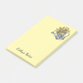 Gele bloemengieter Gekte Plantendame Post-it® Notes (Schuin)