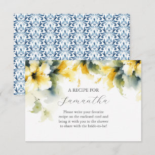 Gele bloemenhibiscus recept voor de bruid informatiekaartje