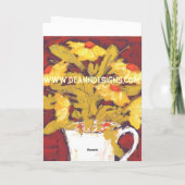 gele bloemenkaart kaart (Achterkant)