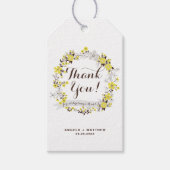 Gele Bloemenkrans Trouwen Dank u Gift Label Cadeaulabel (Voorkant)